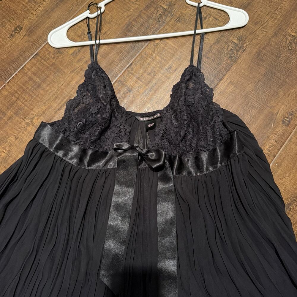 Victorias Secret Lace Mesh Babydoll Lingerie Top Size XL Sheer Satin Ribbon - Picture 6 of 7